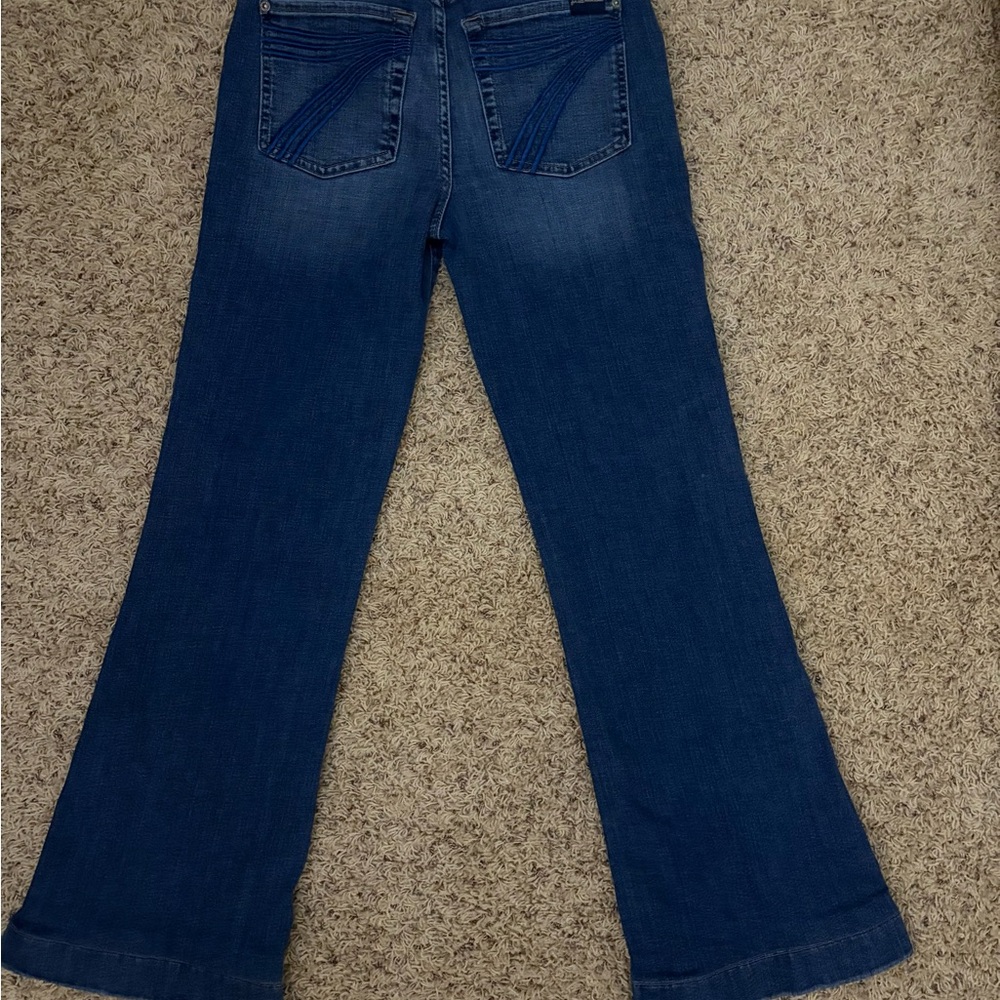 7 For All Mankind Dark Blue Flare DOJO Jeans: Size 26